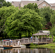 dock at water with boat