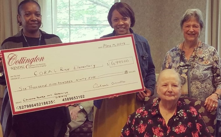 Check presented to Collington Foundation recipient