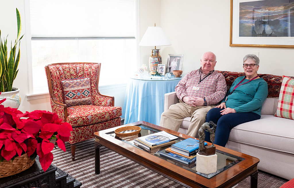 collington couple seated in living room